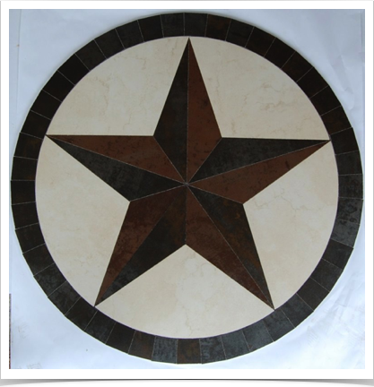 36" Texas Star Made From Porcelain Tiles