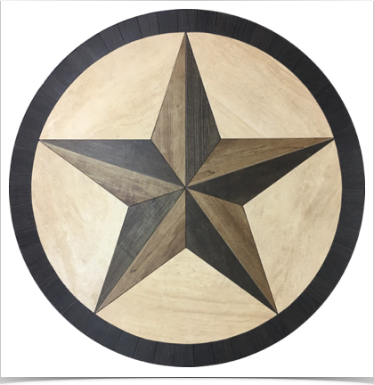 42" Wood-Look Texas Star Made From Porcelain Tile Planks