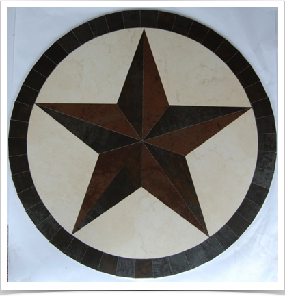 36" Texas Star Made From Porcelain Tiles 36" Texas Star Made From Porcelain Tiles